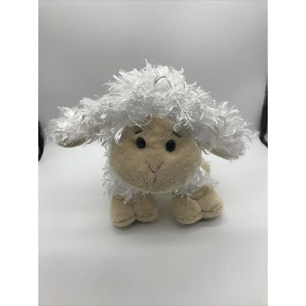 Ganz Webkinz Lamb HM 201 White Curly Hair NO CODE 7 1/2 In Tall